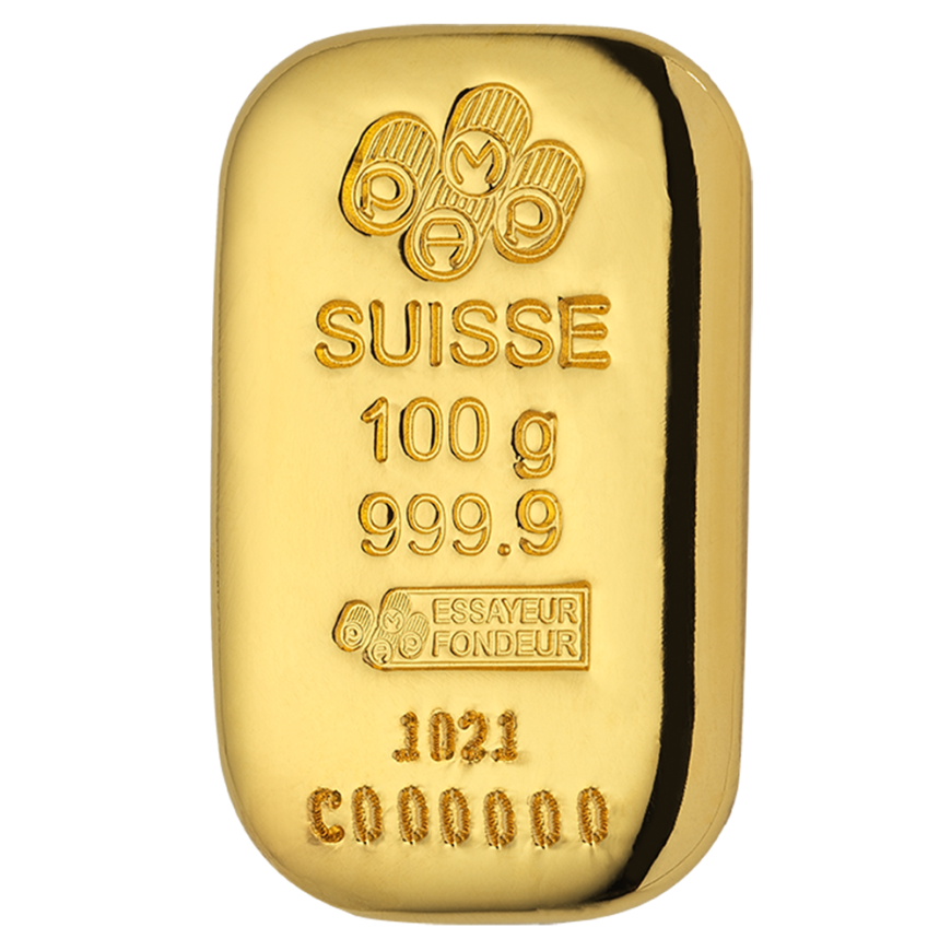 PAMP SUISSE | CAST BAR | 100G GOLD 999.9