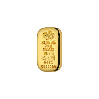 PAMP SUISSE | CAST BAR | 50G GOLD 999.9