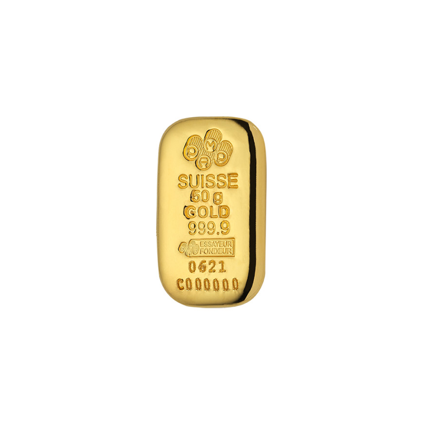 PAMP SUISSE | CAST BAR | 50G GOLD 999.9