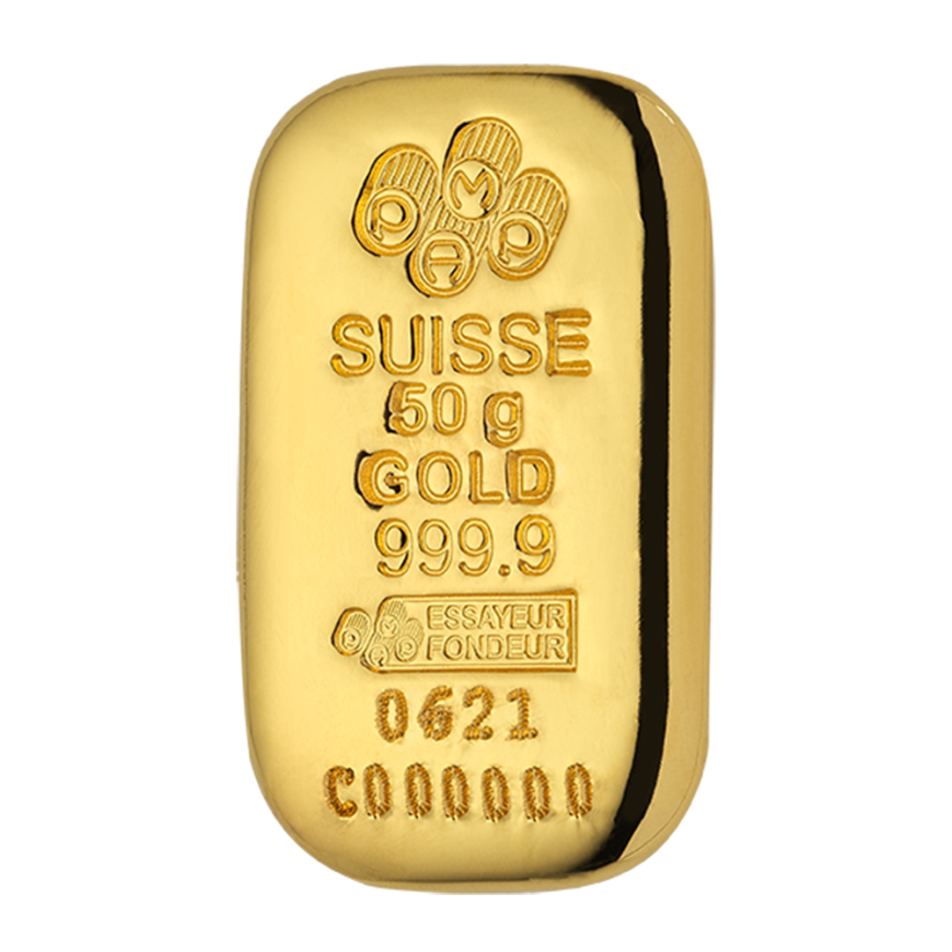 PAMP SUISSE | CAST BAR | 50G GOLD 999.9
