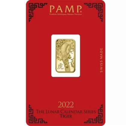 PAMP SUISSE LUNAR 2022 YEAR OF THE TIGER 5G GOLD 999.9