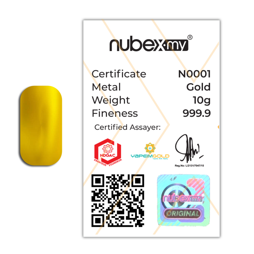 NUBEX | TAC TIC | CAST BAR | 10G GOLD 999.9