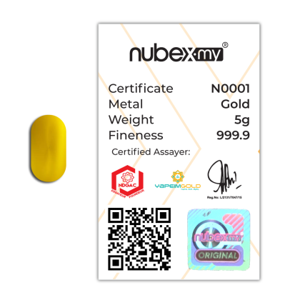 NUBEX | TAC TIC | CAST BAR | 5G GOLD 999.9