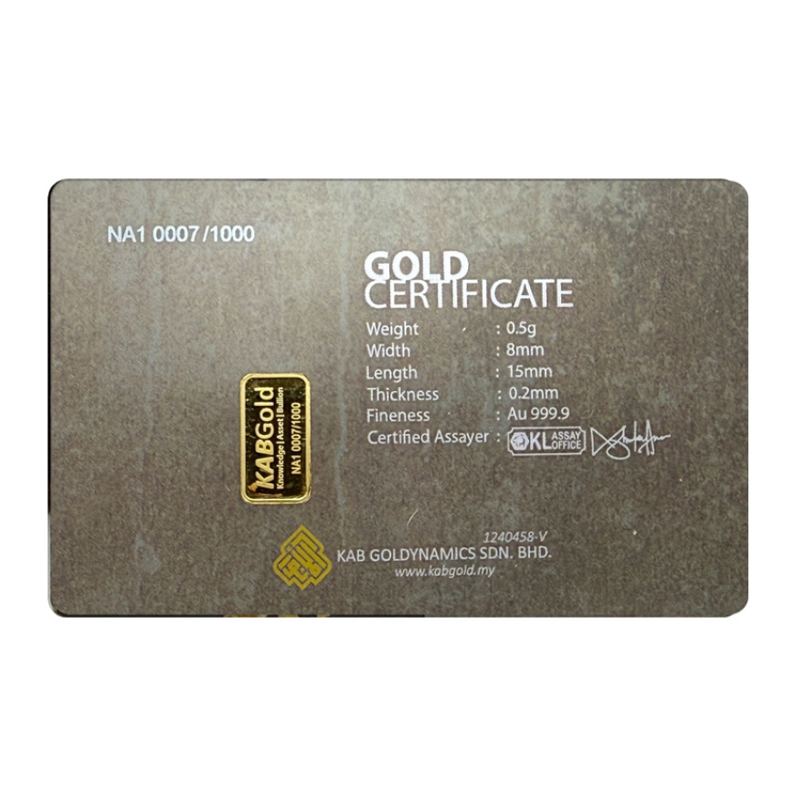 KAB GOLD | MURABBI UMMAH ( GREY CERT. ) | 0.5G GOLD 999.9