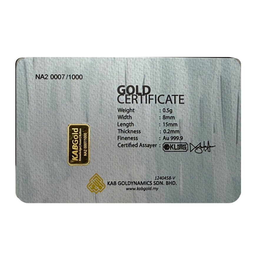 KAB GOLD | MURABBI UMMAH ( WHITE CERT. ) | 0.5G GOLD 999.9