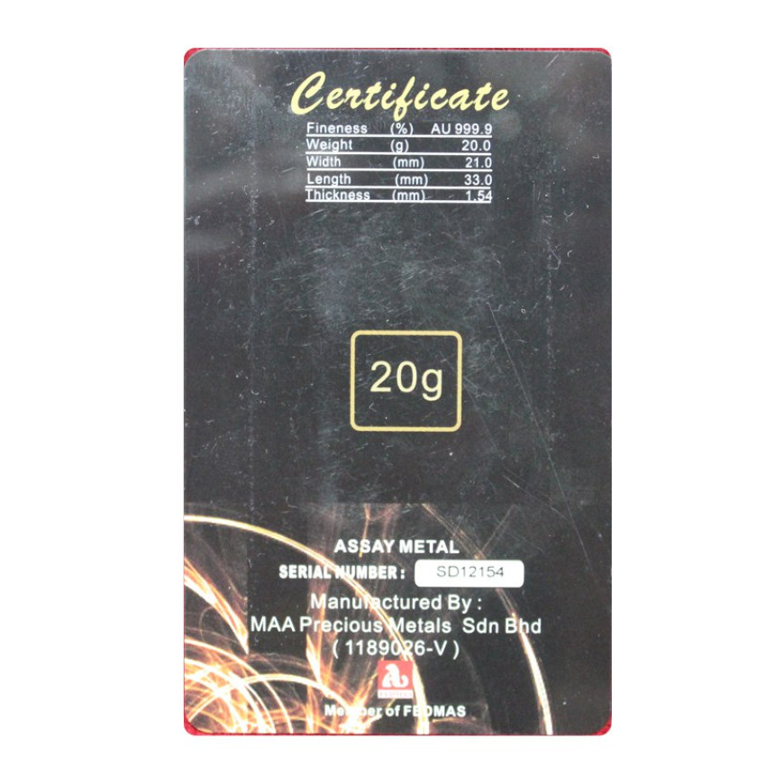 MAA PRECIOUS METAL | 20G GOLD 999.9