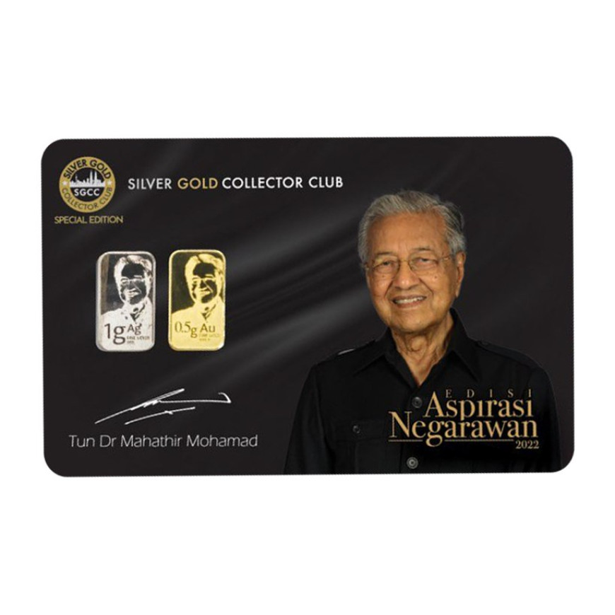 MEEM GOLD | ASPIRASI NEGARAWAN ( BLACK CERT. ) | 0.5G GOLD 999.9 WITH 1G SILVER 999.0
