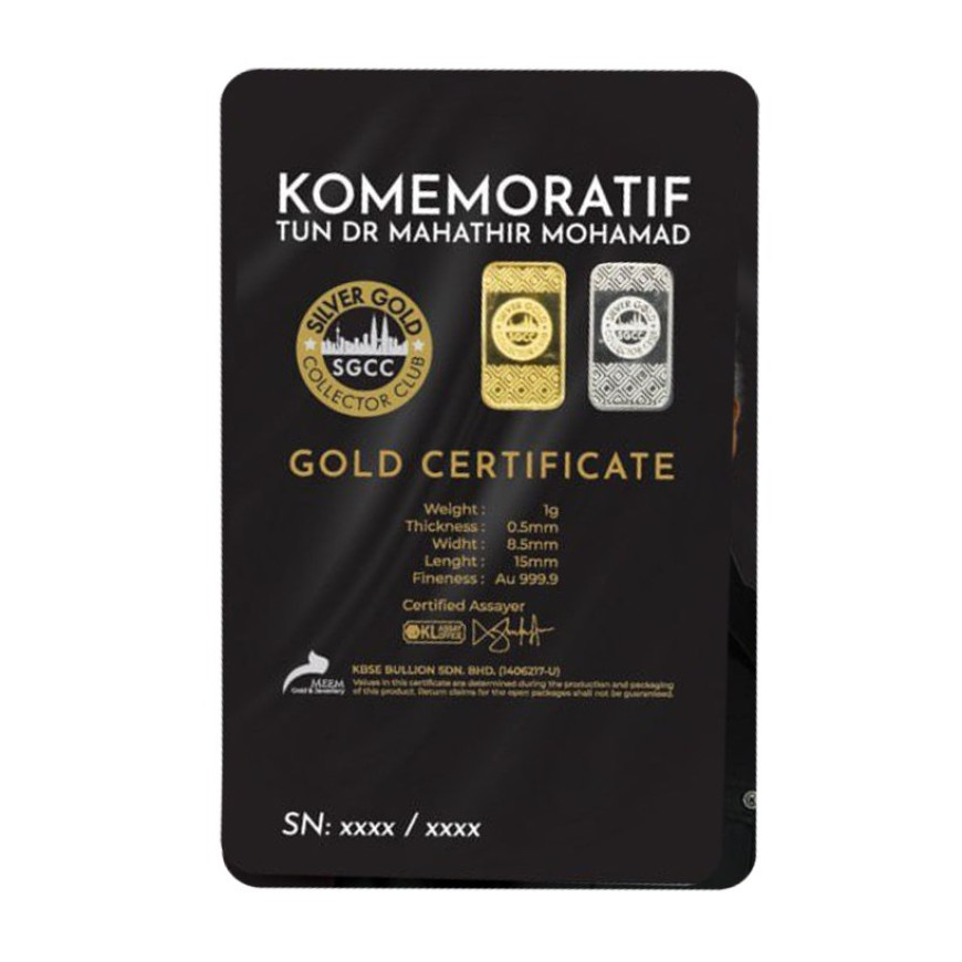 MEEM GOLD | ASPIRASI NEGARAWAN ( BLACK CERT. ) | 1G GOLD 999.9 WITH 1G SILVER 999.0
