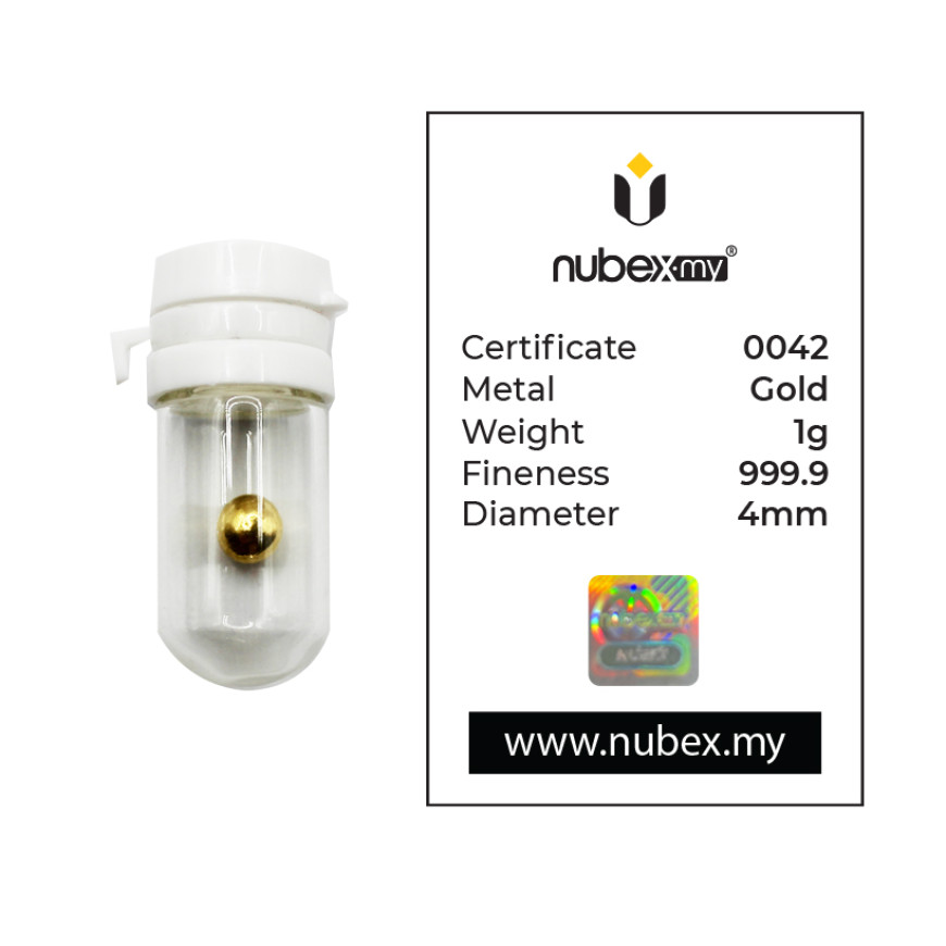 NUBEX | FLEXI | TAC TIC | CAST BAR | 1G GOLD 999.9