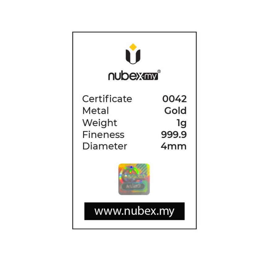 NUBEX | FLEXI | TAC TIC | CAST BAR | 1G GOLD 999.9