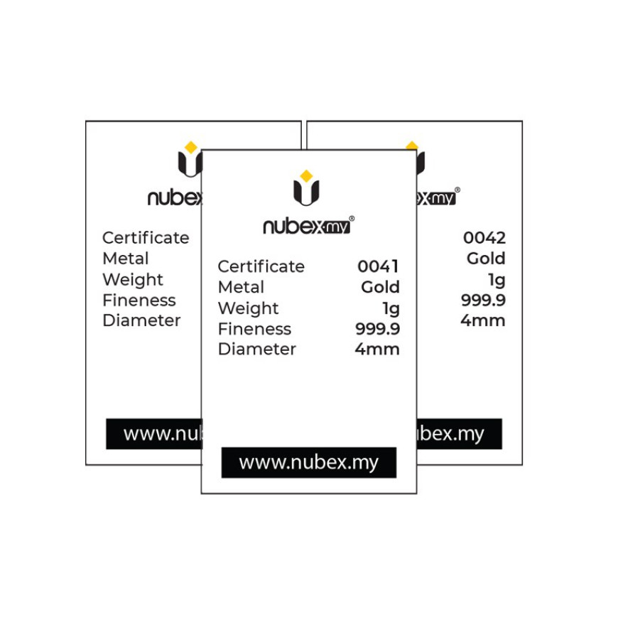 NUBEX | FLEXI | TAC TIC | CAST BAR | 3PCS | 1G GOLD 999.9