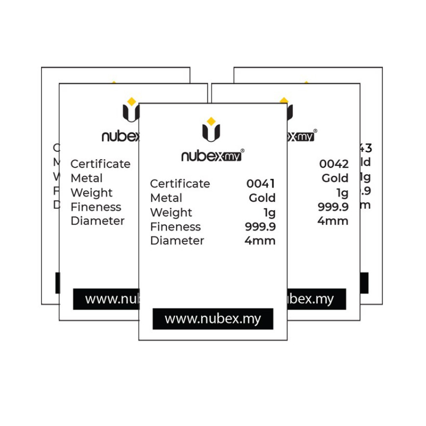 NUBEX | FLEXI | TAC TIC | CAST BAR | 5PCS | 1G GOLD 999.9