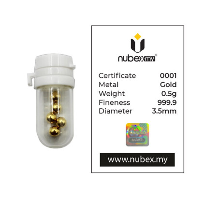 NUBEX | FLEXI | TAC TIC | CAST BAR | 5PCS | 0.5G GOLD 999.9