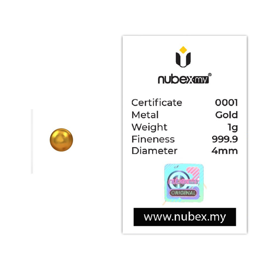 NUBEX | TAC TIC | CAST BAR | 1G GOLD 999.9