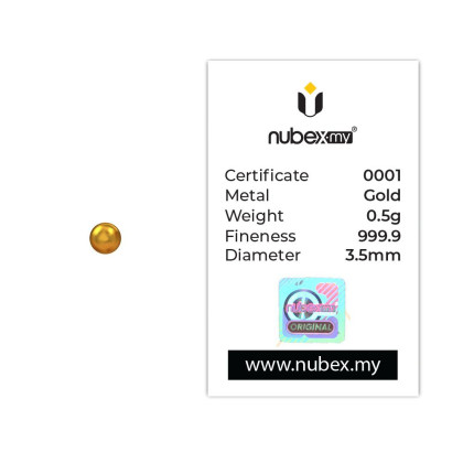 NUBEX | TAC TIC | CAST BAR | 0.5G GOLD 999.9
