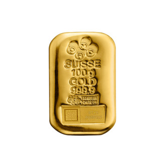 Pamp suisse | cast bar | qr | 100g gold 999.9