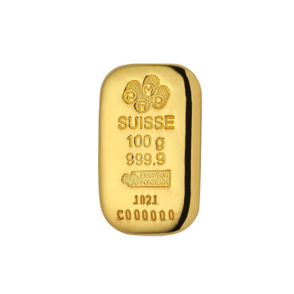 PAMP SUISSE | CAST BAR | 100G GOLD 999.9