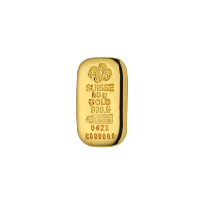 PAMP SUISSE | CAST BAR | 50G GOLD 999.9