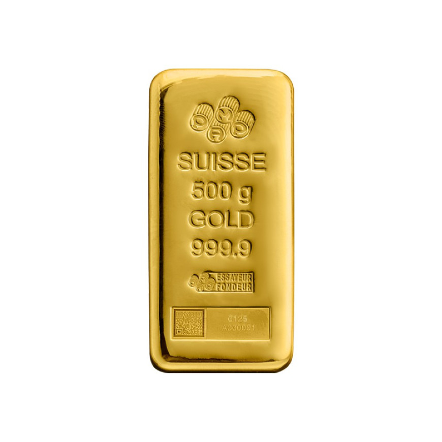 PAMP SUISSE | CAST BAR | QR | 500G GOLD 999.9