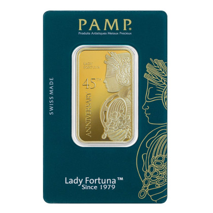 PAMP SUISSE | LADY FORTUNA | 45TH ANNIVERSARY | 1OZ GOLD 999.9