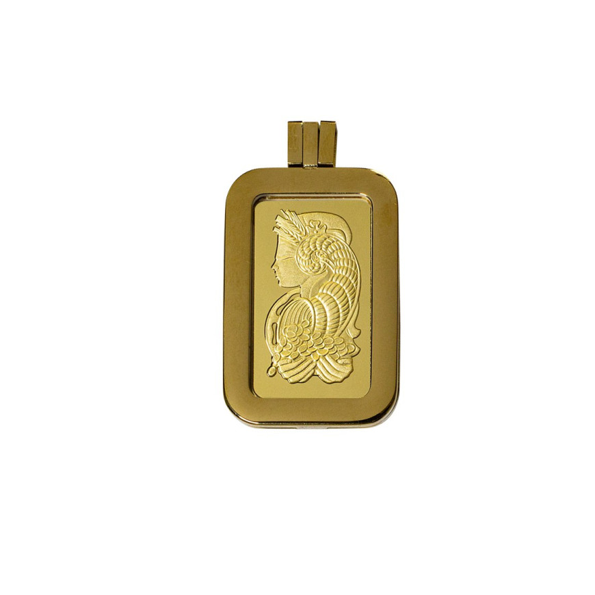 PAMP SUISSE | LADY FORTUNA WITH PENDANT FRAME | 10G GOLD 999.9