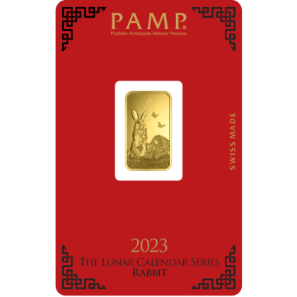 PAMP SUISSE-LUNAR 2023 YEAR OF THE RABBIT 5G GOLD 999.9