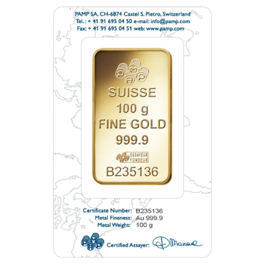 PAMP SUISSE | ROSA | 100G GOLD 999.9