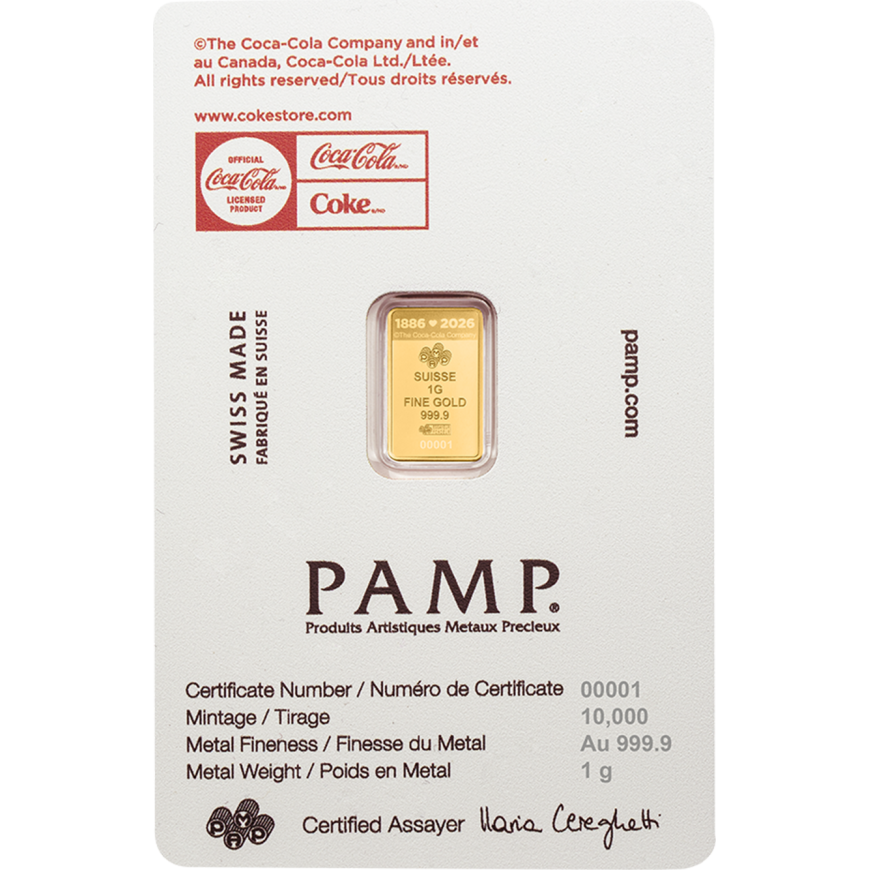 PAMP SUISSE | COCA COLA LOVE | 1G GOLD 999.9