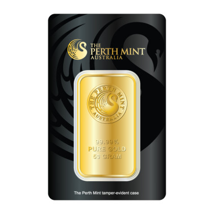 PERTH MINT | OLD VERSION (BLACK CERT.) | 50G GOLD 999.9