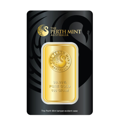 PERTH MINT | OLD VERSION (BLACK CERT.) | 100G GOLD 999.9