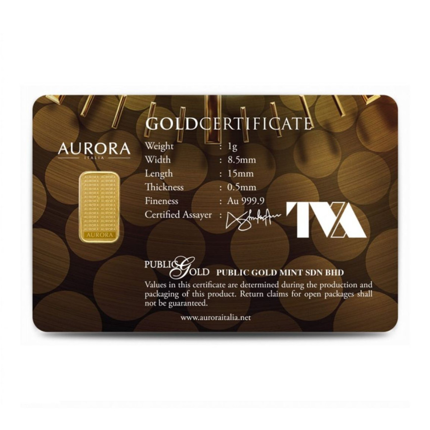 PUBLIC GOLD | AURORA ITALIA'S UNIQUE | MARVEL | LOKI | 1G GOLD 999.9