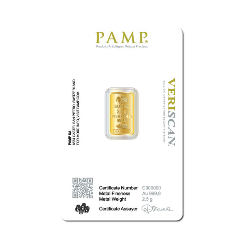 PAMP SUISSE | LADY FORTUNA | VERISCAN | 2.5G GOLD 999.9