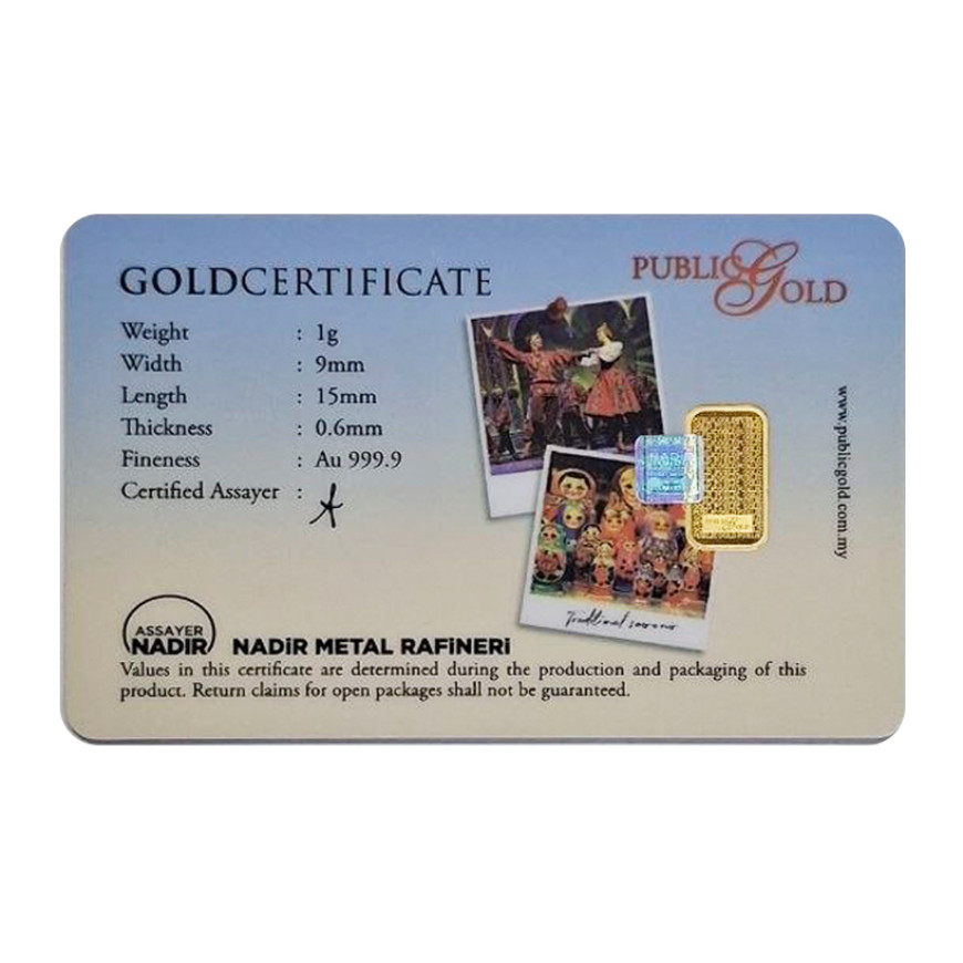 PUBLIC GOLD | RUSSIA | 1G GOLD 999.9