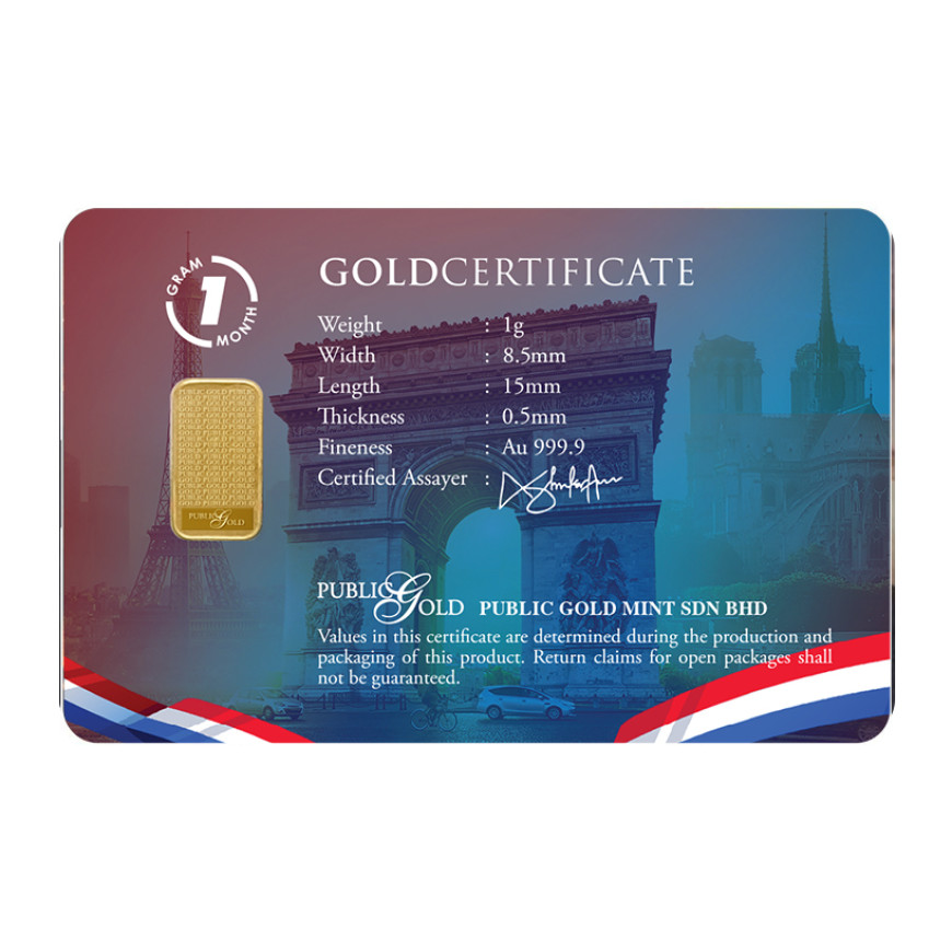 PUBLIC GOLD | OLYMPIC PARIS 2024 | 1G GOLD 999.9