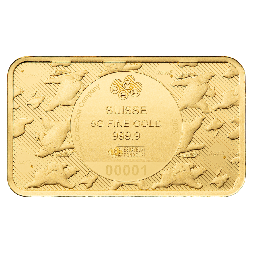 PAMP SUISSE | COCA-COLA HOLIDAY POLAR BEARS | 5G GOLD 999.9