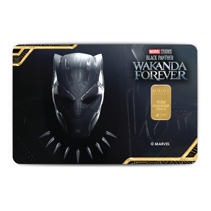 PUBLIC GOLD | AURORA ITALIAS UNIQUE | MARVEL | BLACK PANTHER | WAKANDA FOREVER | 0.5G GOLD 999.9