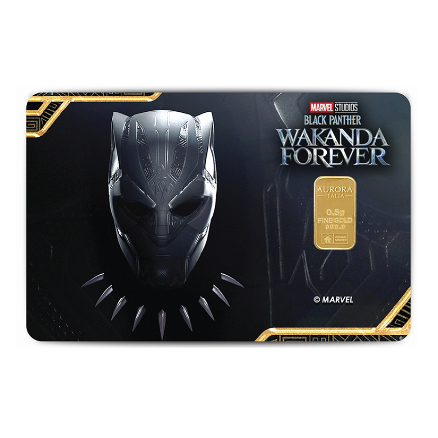 PUBLIC GOLD | AURORA ITALIAS UNIQUE | MARVEL | BLACK PANTHER | WAKANDA FOREVER | 0.5G GOLD 999.9