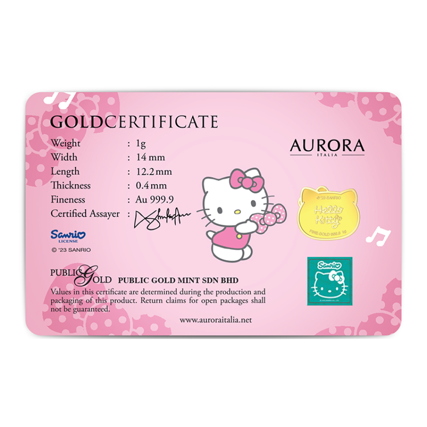 PUBLIC GOLD | AURORA | HELLO KITTY | 1G GOLD 999.9
