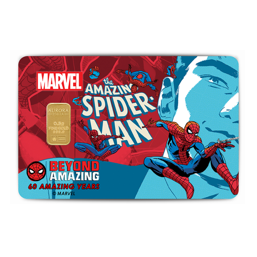 PUBLIC GOLD | AURORA ITALIAS UNIQUE | MARVEL | SPIDER-MAN | BEYOND AMAZING | 0.5G GOLD 999.9