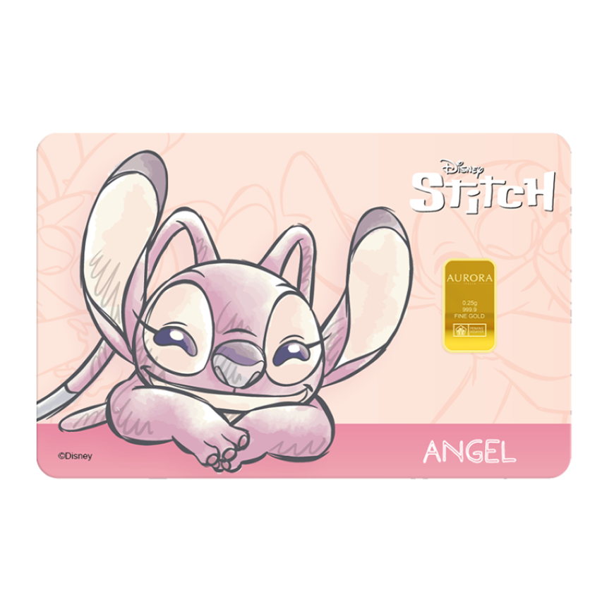 PUBLIC GOLD | AURORA ITALIAS UNIQUE | DISNEY | STITCH | ANGEL | 0.25G GOLD 999.9