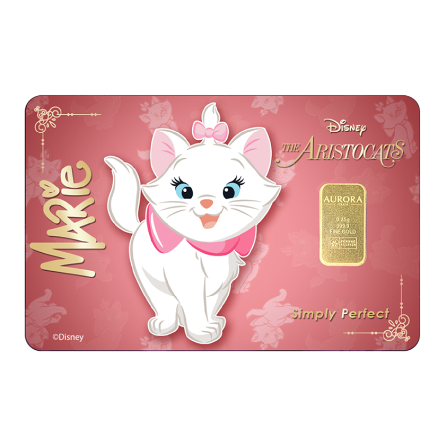 PUBLIC GOLD | AURORA ITALIAS UNIQUE | DISNEY | ARISTOCATS | MARIE | 0.25G GOLD 999.9
