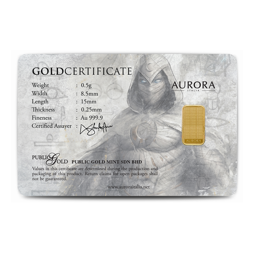 PUBLIC GOLD | AURORA ITALIAS UNIQUE | MARVEL | MOON KNIGHT | 0.5G GOLD 999.9