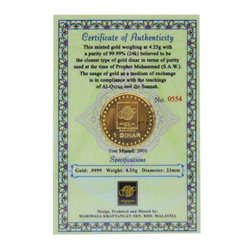 MARIWASA (2008) | 1 DINAR GOLD 999.9