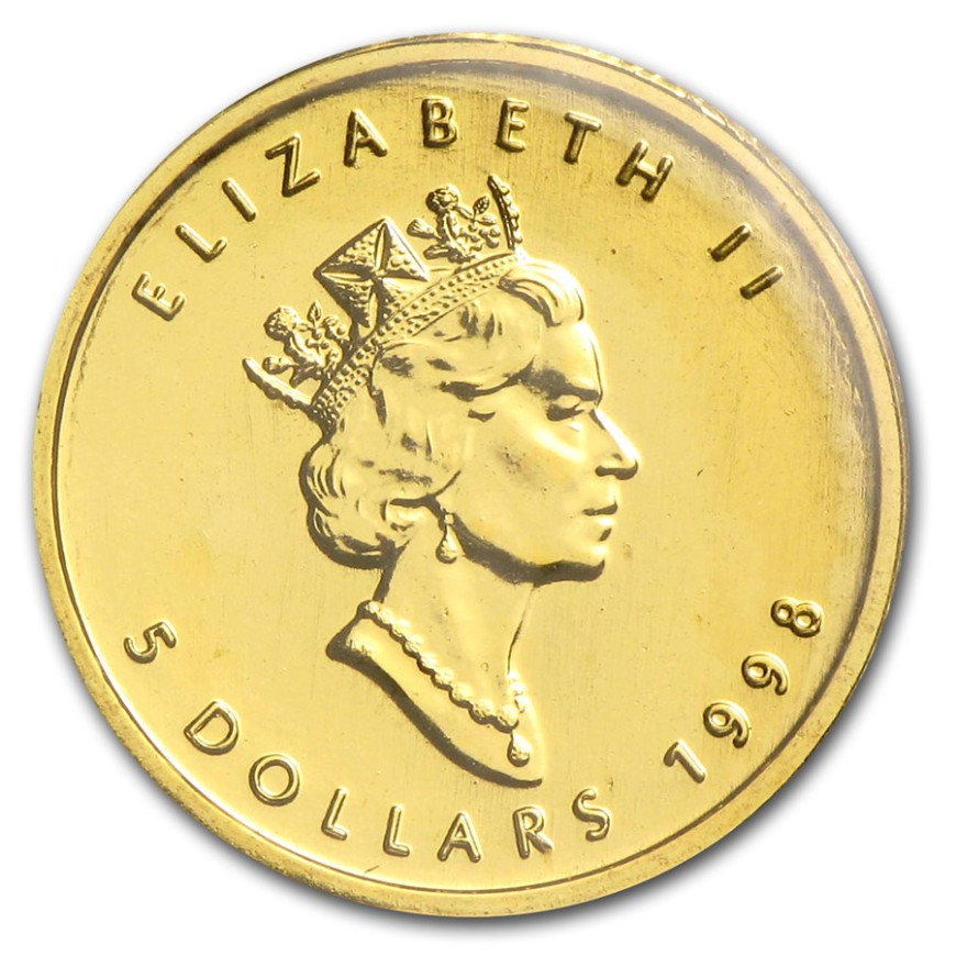 ROYAL CANADIAN MINT | MAPLE LEAF (1998) | 1/10OZ GOLD 999.9