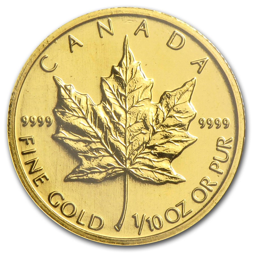 ROYAL CANADIAN MINT | MAPLE LEAF (1998) | 1/10OZ GOLD 999.9