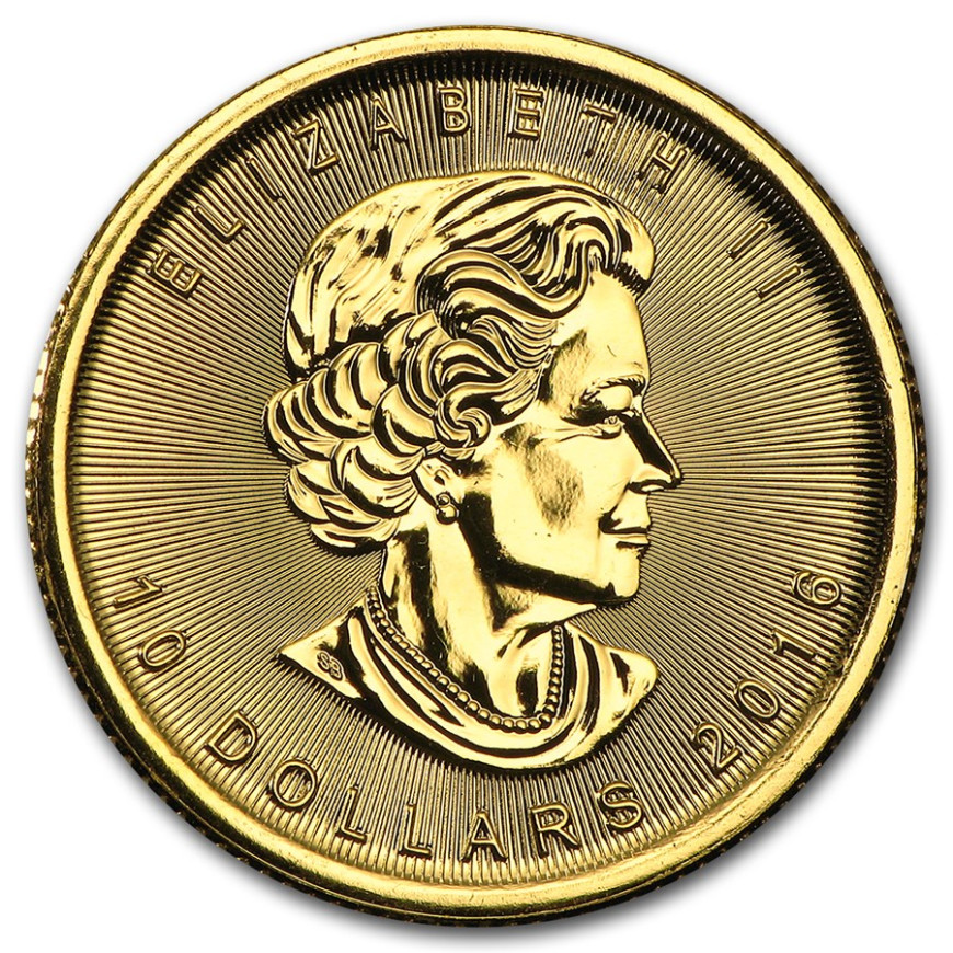 ROYAL CANADIAN MINT | MAPLE LEAF (2016) | 1/4OZ GOLD 999.9
