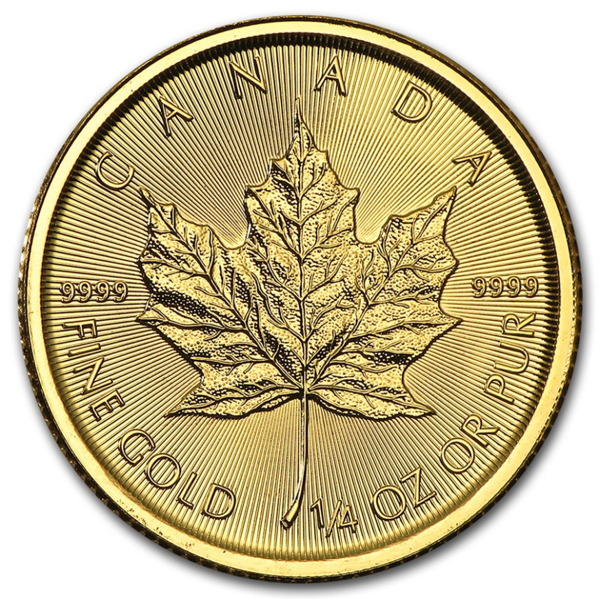ROYAL CANADIAN MINT | MAPLE LEAF (2016) | 1/4OZ GOLD 999.9