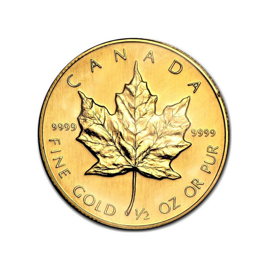 ROYAL CANADIAN MINT | MAPLE LEAF (1989) | 1/2OZ GOLD 999.9