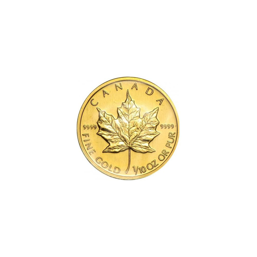 ROYAL CANADIAN MINT | MAPLE LEAF (1991) | 1/10OZ GOLD 999.9