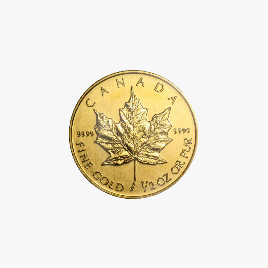 ROYAL CANADIAN MINT-MAPLE LEAF (2014) 1/2 OZ GOLD 999.9